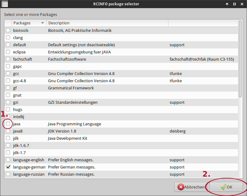 RCINFO Selector